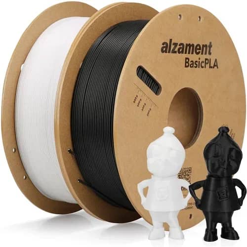 Filament Alzament PLA Basic Dualpack 2x1kg Black+White