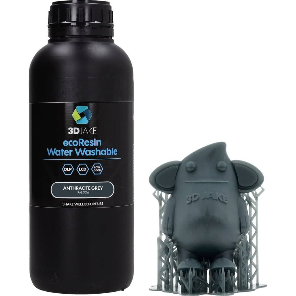 3DJAKE ecoResin Water Washable Anthracite Grey, 1.000 g