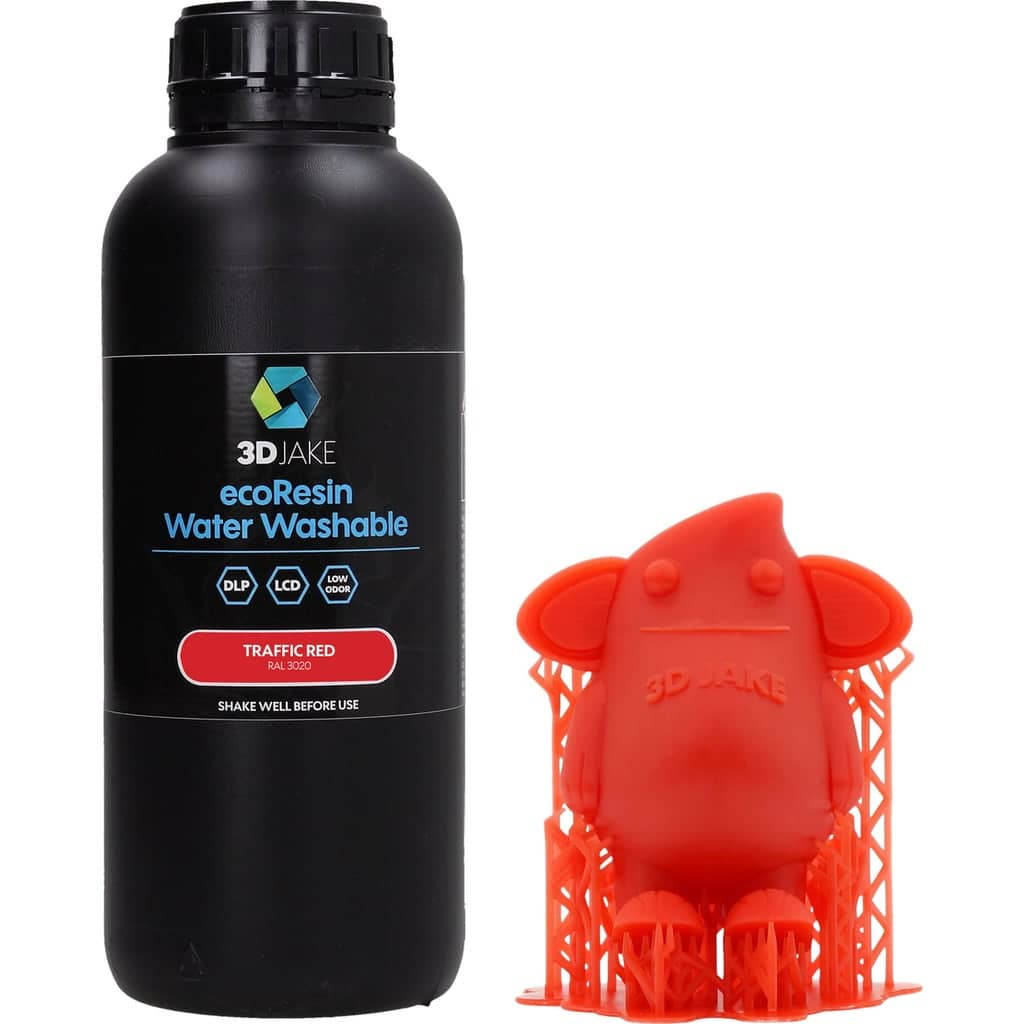 3DJAKE ecoResin Water Washable Traffic Red, 1.000 g