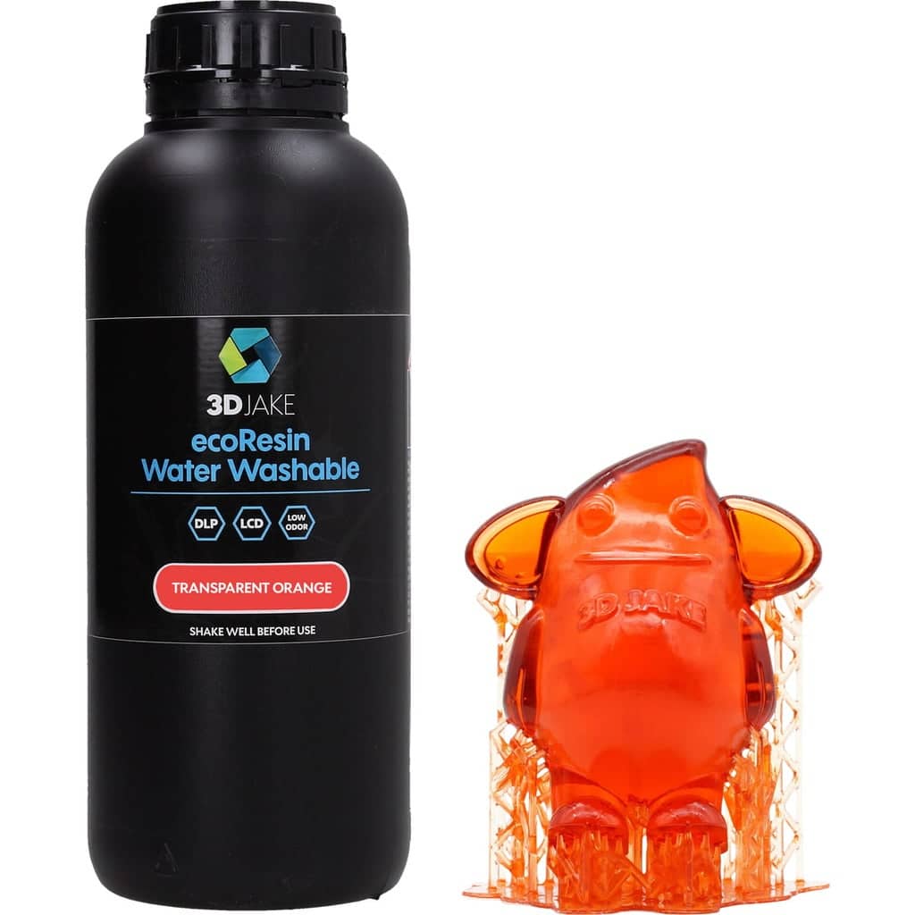 3DJAKE ecoResin Water Washable Transparent Orange, 1.000 g