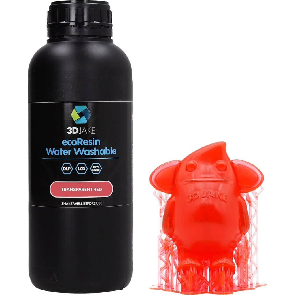 3DJAKE ecoResin Water Washable Transparent Red, 1.000 g