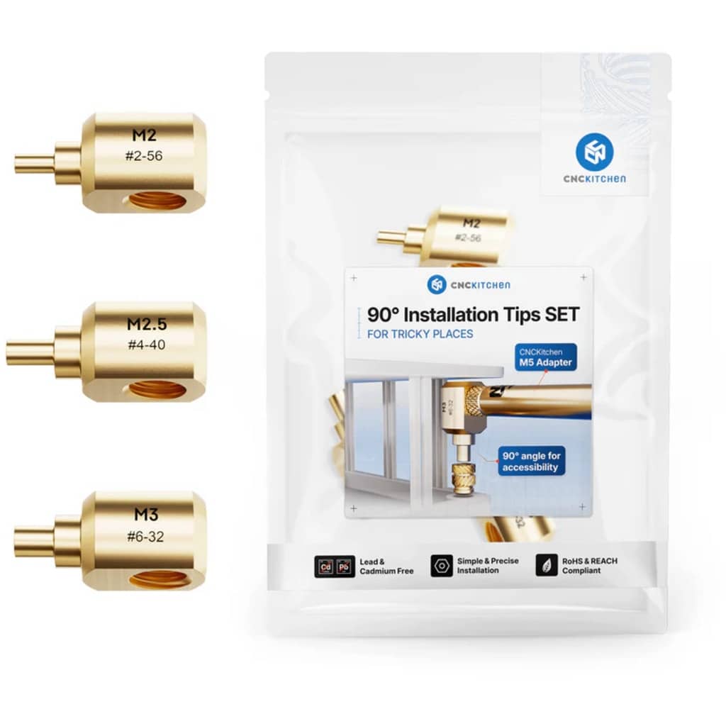 CNC Kitchen 90° Installation Tips for M2-M3 Threaded Inserts