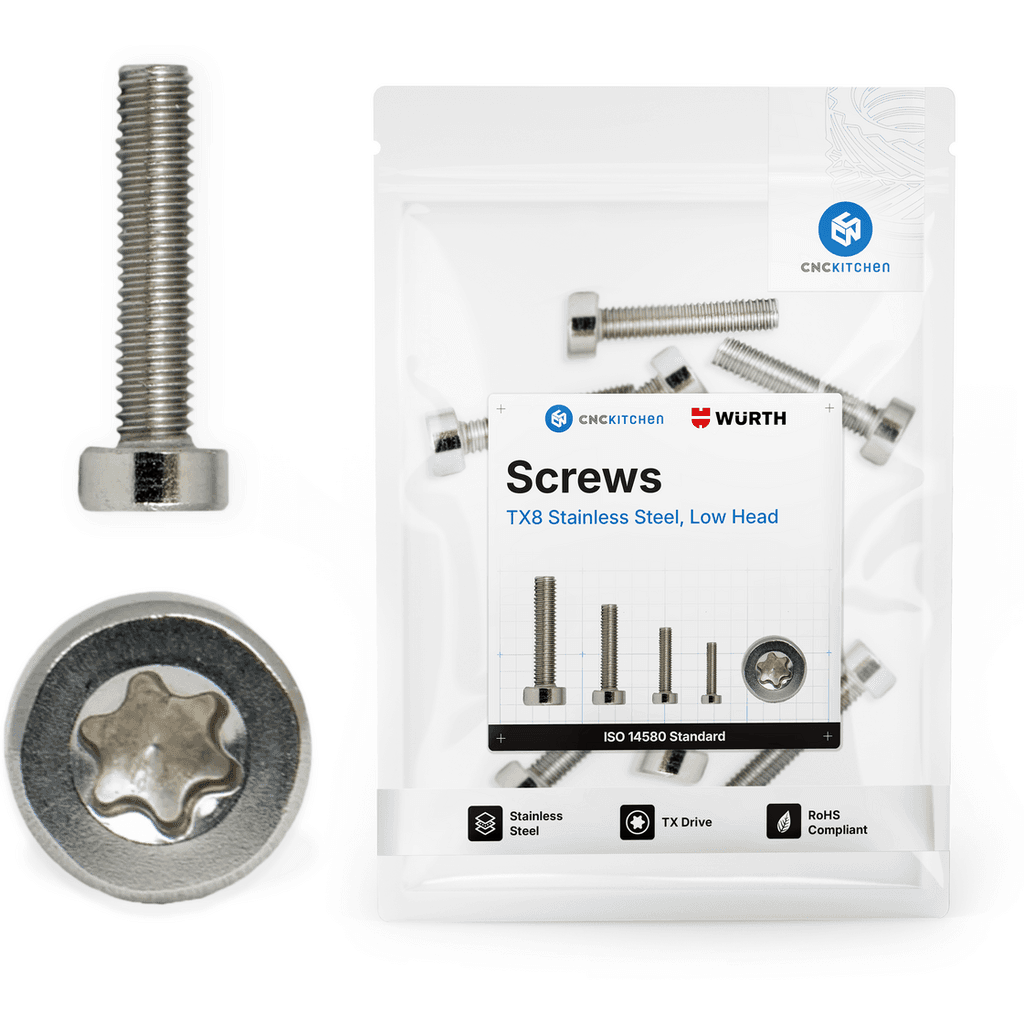 CNC Kitchen M2.5 Cheese Head Screws, Low Head (ISO 14580), Stainless Steel A2-70