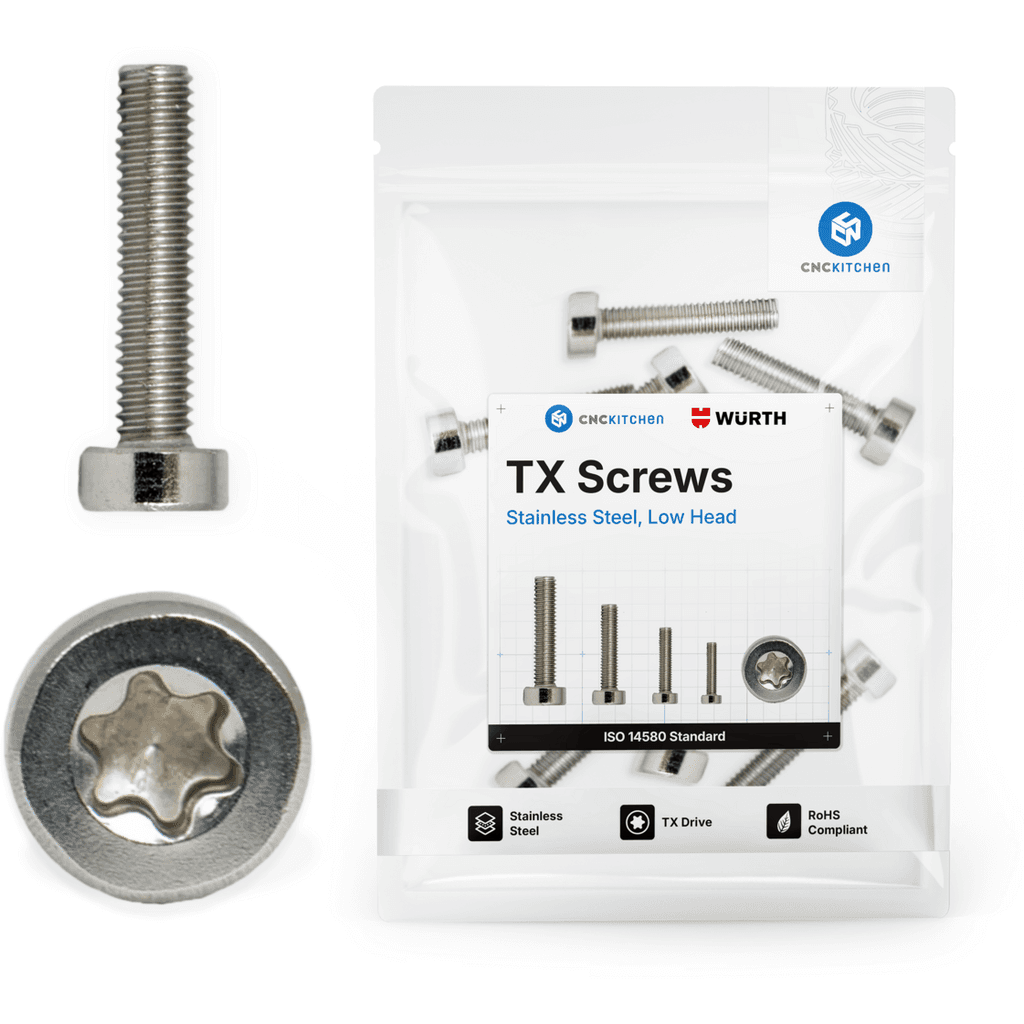 CNC Kitchen M3 Cheese Head Screws, Low Head (ISO 14580), Stainless Steel A2-70