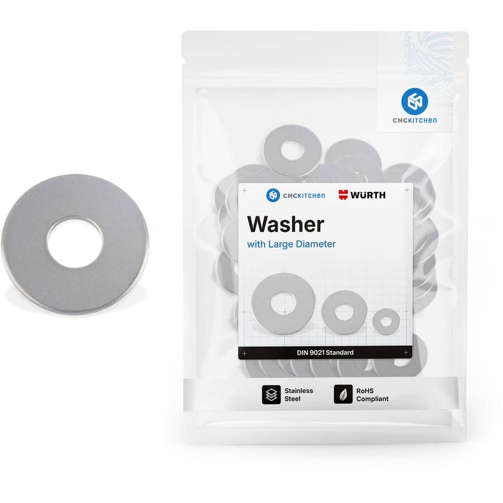 CNC Kitchen Velika Podloška (DIN 9021), Nerđajući Čelik A2, M2 (200 kom)