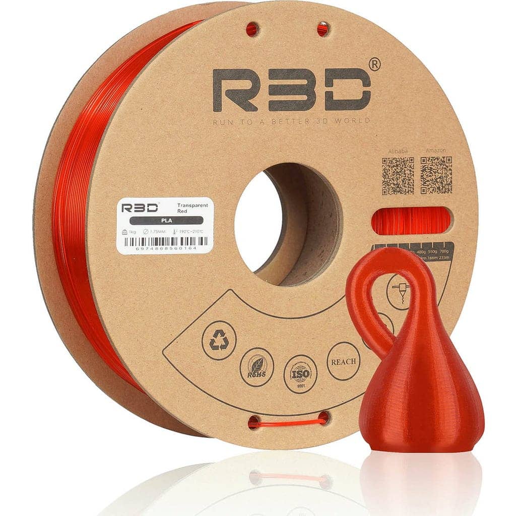 R3D PLA Transparent Red, 1.75 mm / 1000 g