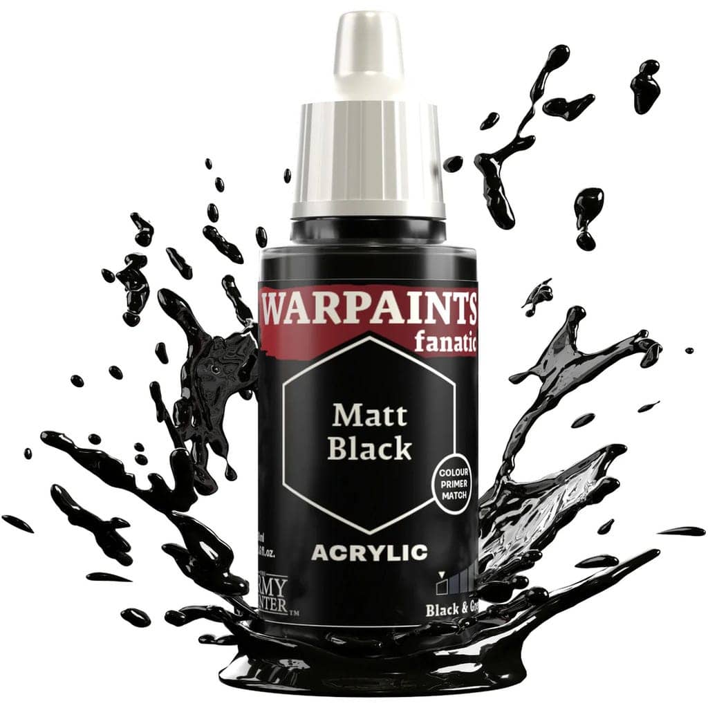 The Army Painter Warpaints Fanatic: Black & Greys, Matt Black (18 ml)